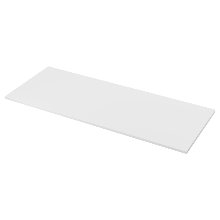 EKBACKEN Countertop, doublesided, with white edge light gray light