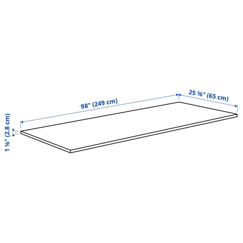 EKBACKEN Countertop, gray terrazzo effect/laminate, 98x1 1/8 "
