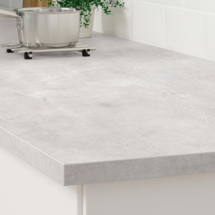 EKBACKEN countertop, light gray concrete effect/laminate, 98x11/8" IKEA
