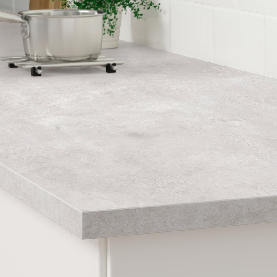 EKBACKEN countertop, light gray concrete effect/laminate, 74x11/8" IKEA