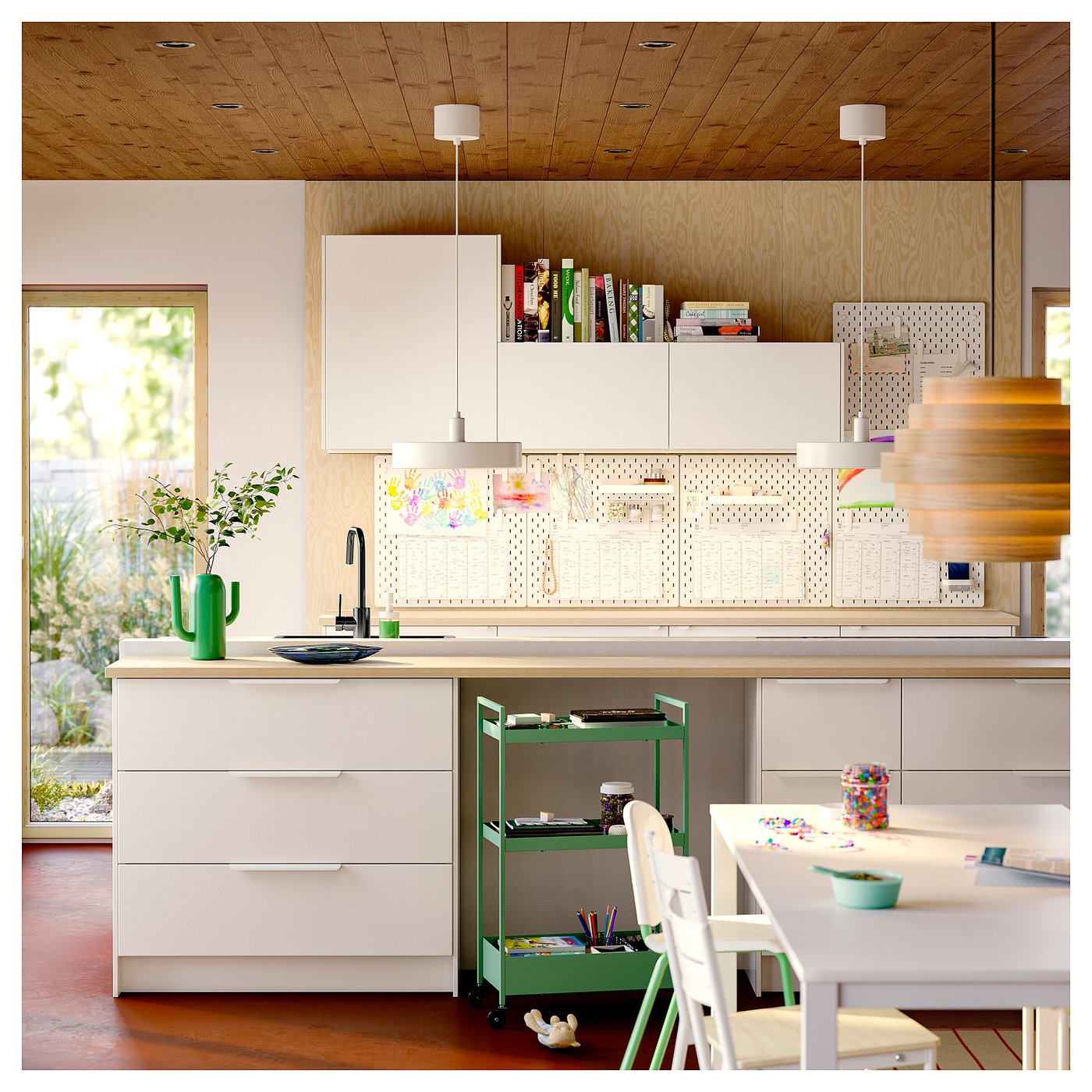 EKBACKEN countertop, plywood effect/laminate, 98x11/8