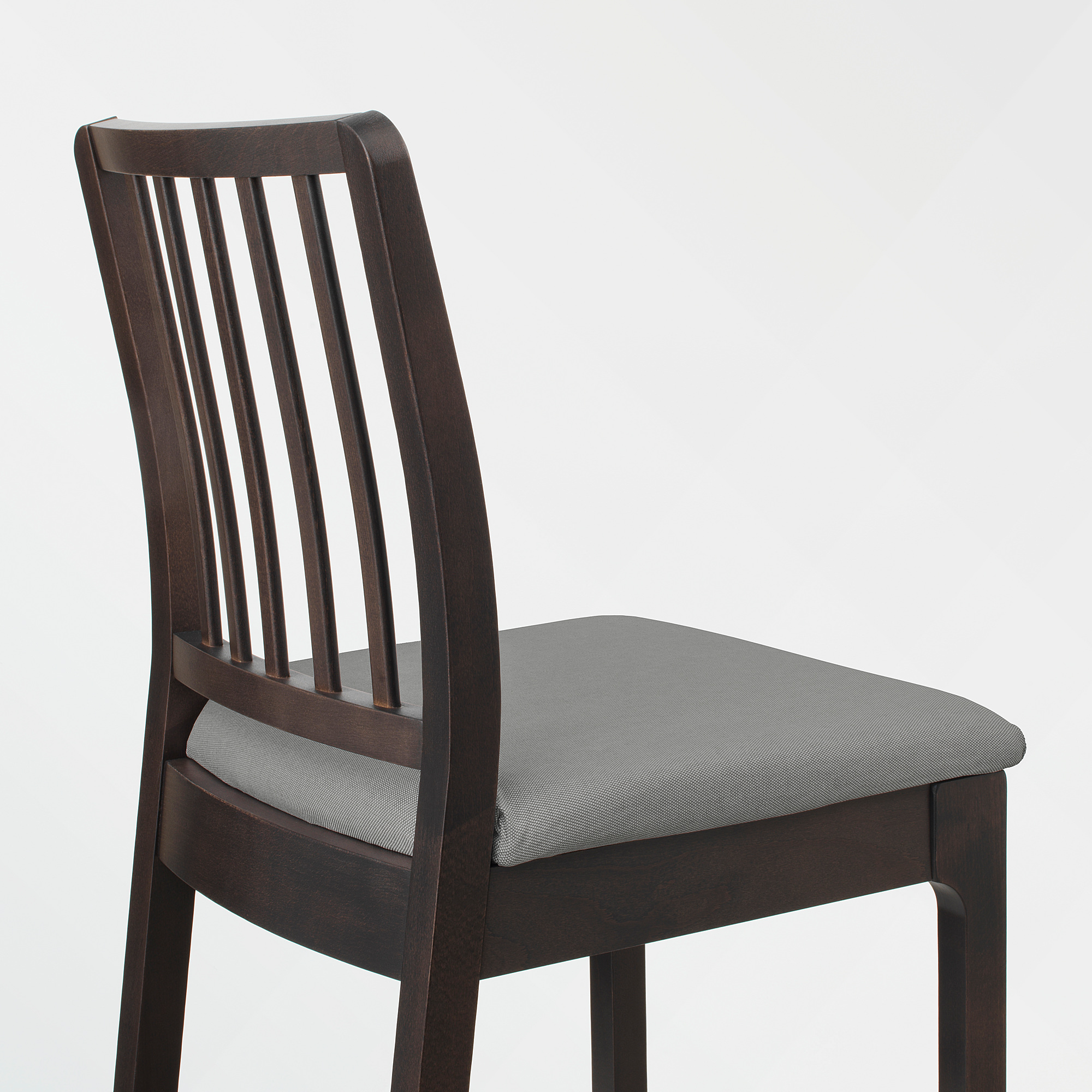EKEDALEN Bar stool with backrest, dark brown, Orrsta light gray, Width ...