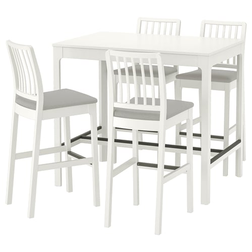 Ekedalen Ekedalen Bar Table And 4 Bar Stools White Orrsta Light Gray Ikea