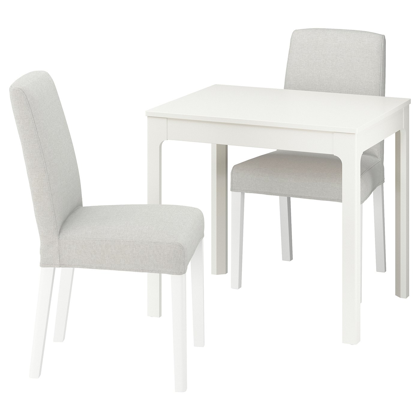 EKEDALEN / BERGMUND table and 2 chairs, white/Orrsta light grey