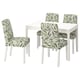 EKEDALEN / BERGMUND Table and 4 chairs, white/Fågelfors multicolor, 47 1/4/70 7/8 "