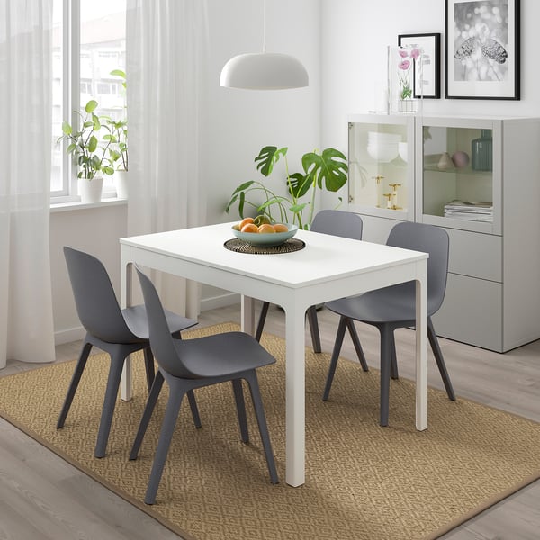 EKEDALEN / ODGER table and 4 chairs, white/blue, 471/4/707/8" IKEA