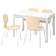 EKEDALEN / SIGTRYGG Table and 4 chairs, white/birch white, 47 1/4/70 7/8x31 1/2 "