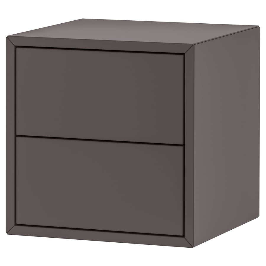 EKET with 2 drawers, dark gray, Width 13 3/4" IKEA