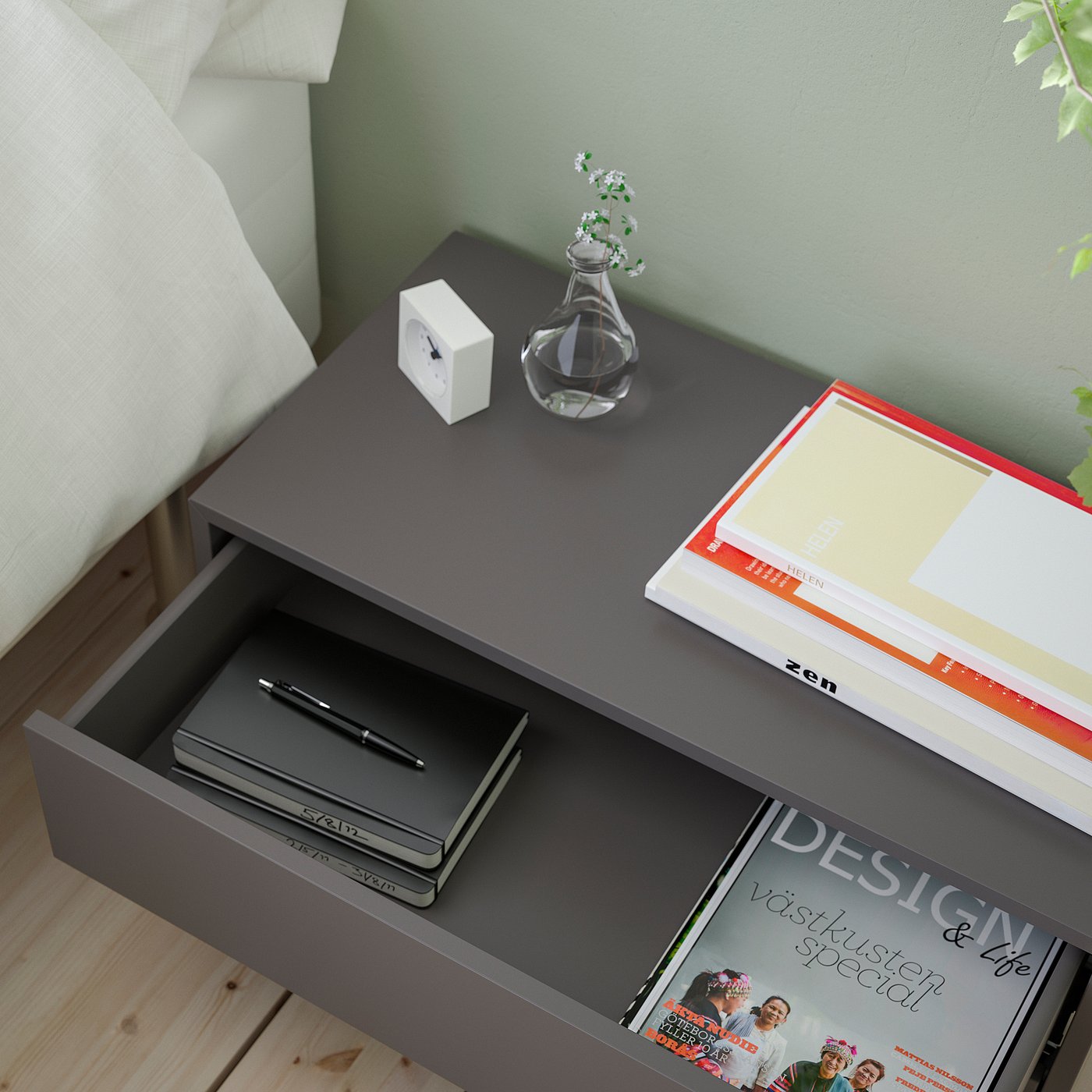 EKET Cabinet with 2 drawers, dark gray, 271/2x133/4x133/4" - IKEA