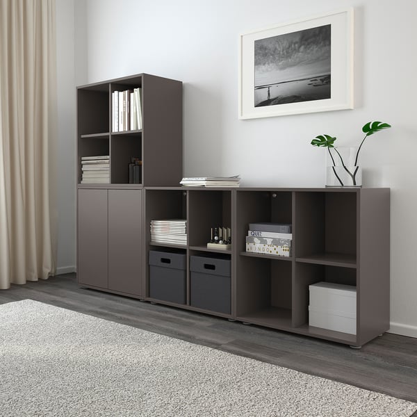EKET Cabinet with 4 compartments, dark gray - IKEA