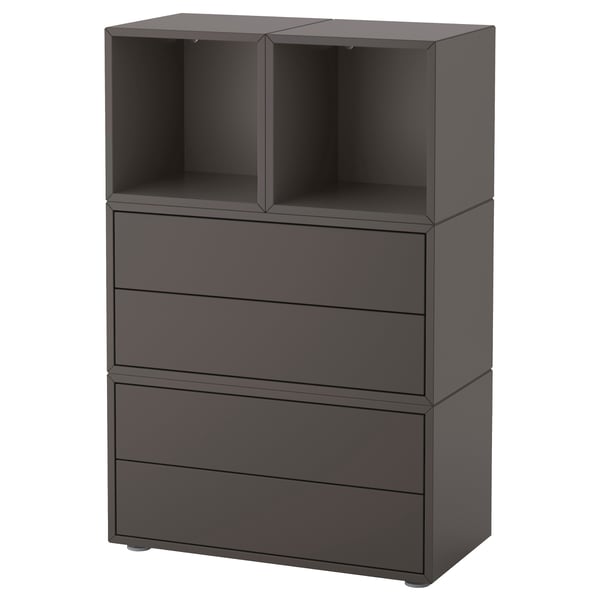 EKET storage combination with feet, dark gray, 271/2x133/4x421/8" IKEA