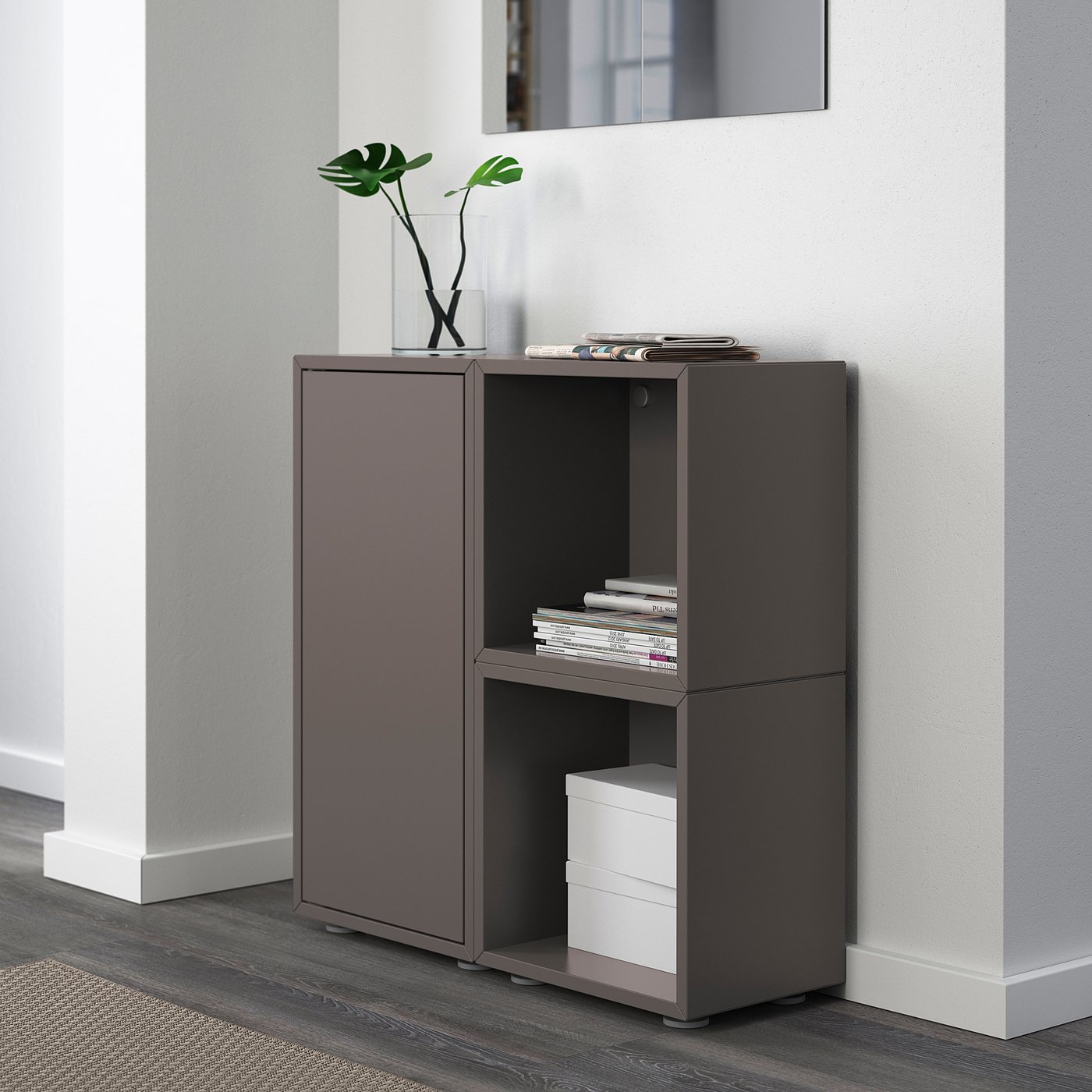 EKET storage combination with feet, dark gray, 271/2x133