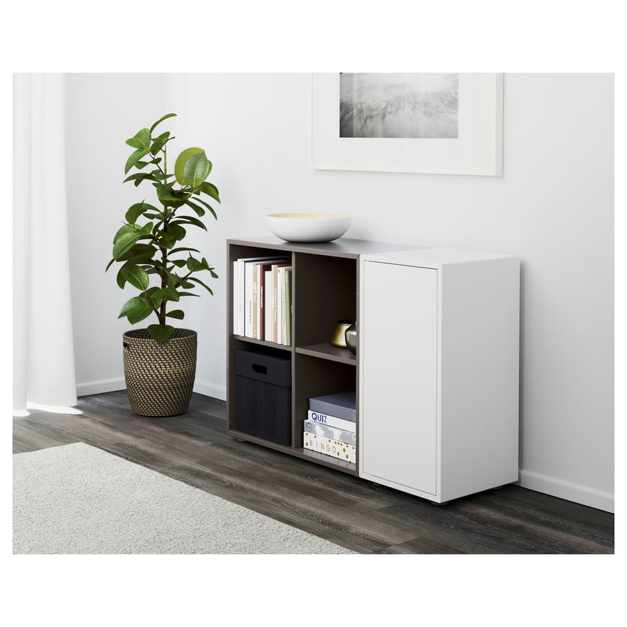 EKET storage combination with feet, white/dark gray, 413/8x133/4x283/8