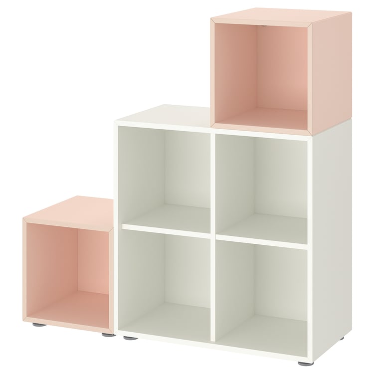 EKET storage combination with feet, white/pale pink, 413/8x133/4x421/8" IKEA