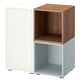 EKET Storage combination with feet, white/walnut effect light gray-blue, 27 1/2x13 3/4x28 3/8 "