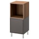 EKET Storage combination with legs, dark gray/walnut effect, 13 3/4x13 3/4x31 1/2 "