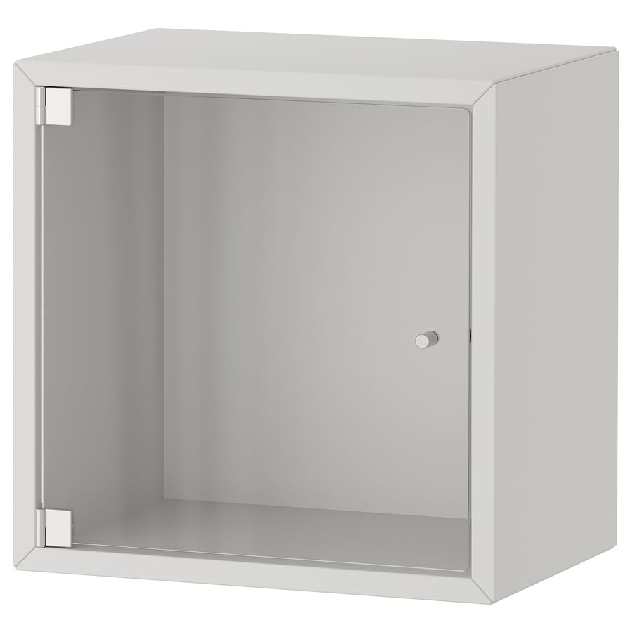 EKET Wall with glass door, light gray, 133/4x97/8x133/4" IKEA