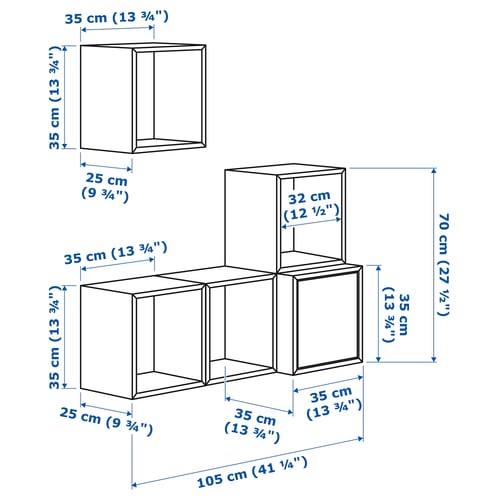 EKET wallmounted combination, dark gray, 413/8x133/4x471/4" IKEA