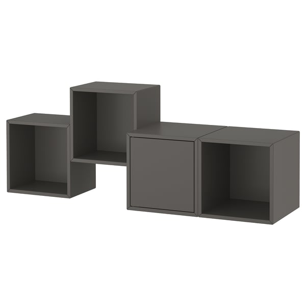 EKET Wall-mounted cabinet combination, dark gray, 55 1/8x13 3/4x20 7/8 "