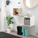 EKET Wall-mounted cabinet combination, white stained oak effect/white, 41 3/8x13 3/4x27 1/2 "