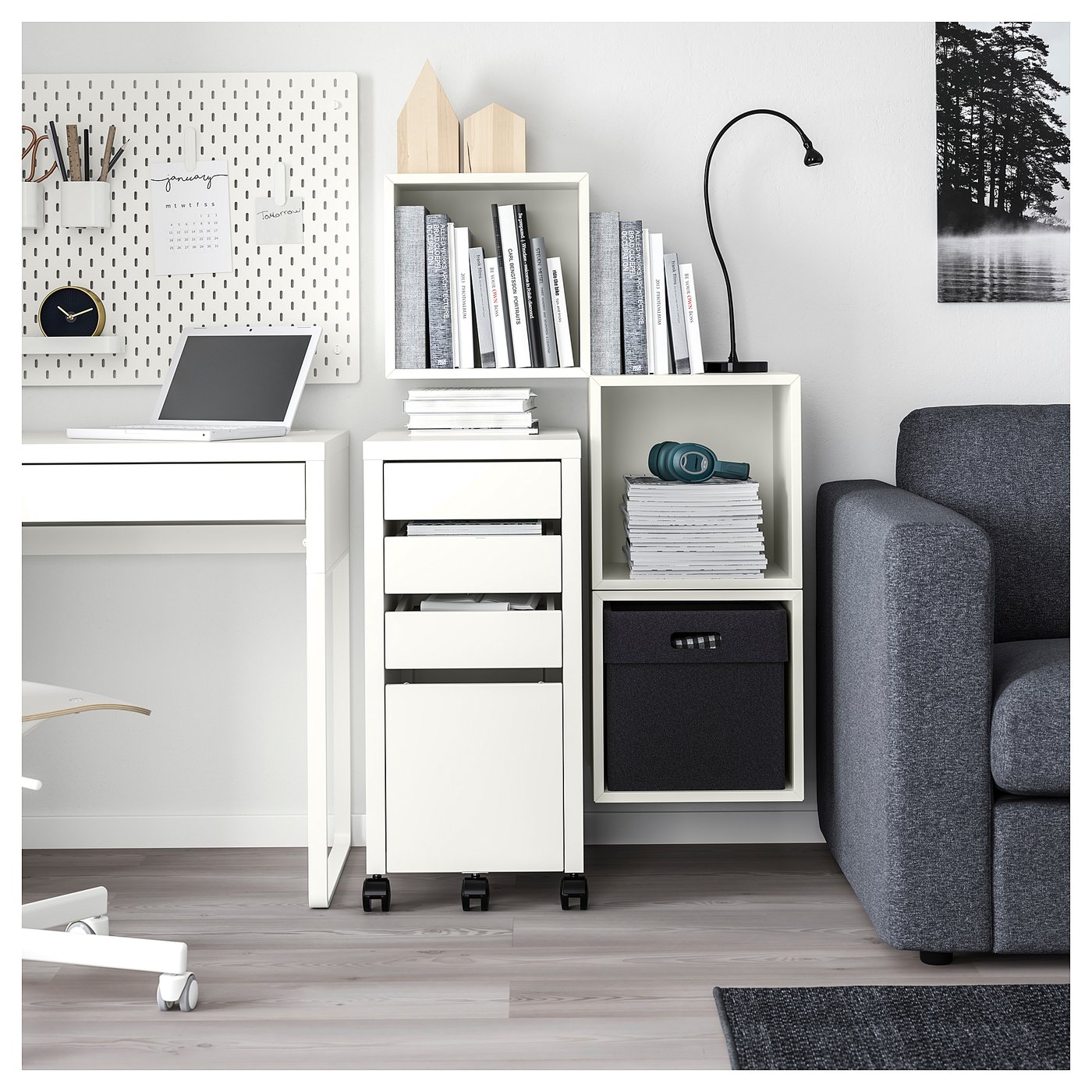 EKET wall-mounted cabinet combination, white, 413/8x133/4x271/2