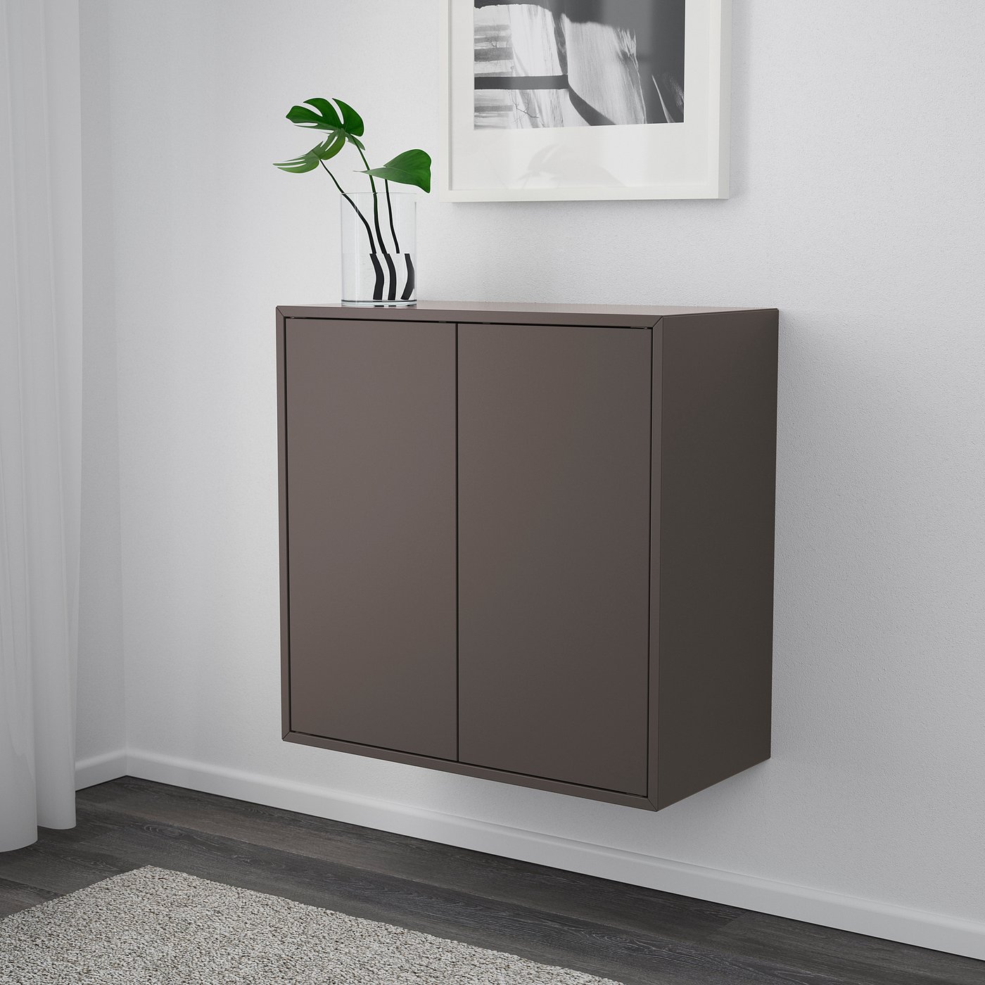 EKET wall-mounted shelving unit, dark gray, 271/2x133/4x271