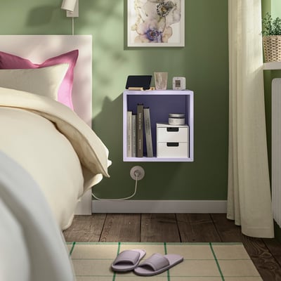 EKET Wall-mounted shelving unit, pale lilac, 13 3/4x13 3/4x13 3/4 "