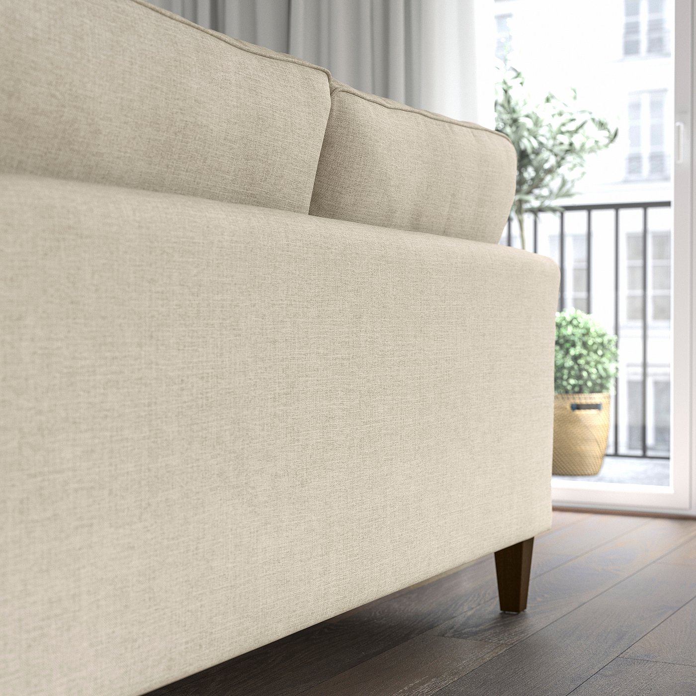 EKHOLMA corner sofa, 4-seat with open end, Kilanda light beige - IKEA