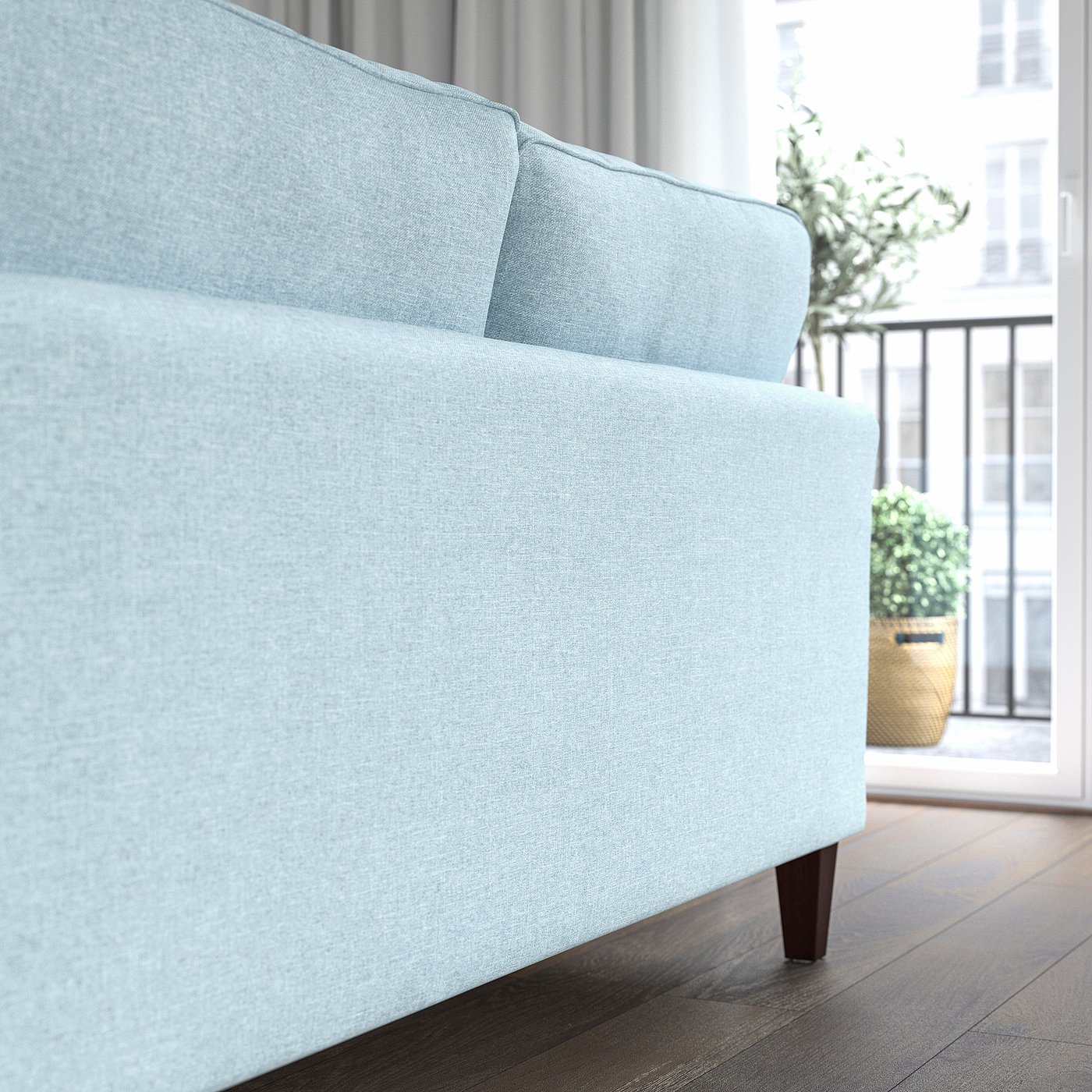 EKHOLMA corner sofa, 4-seat with open end, Kilanda pale blue - IKEA
