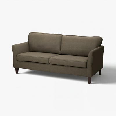 EKHOLMA sofa, khaki, soft fabric, 3-cushion, modern minimalist design.
