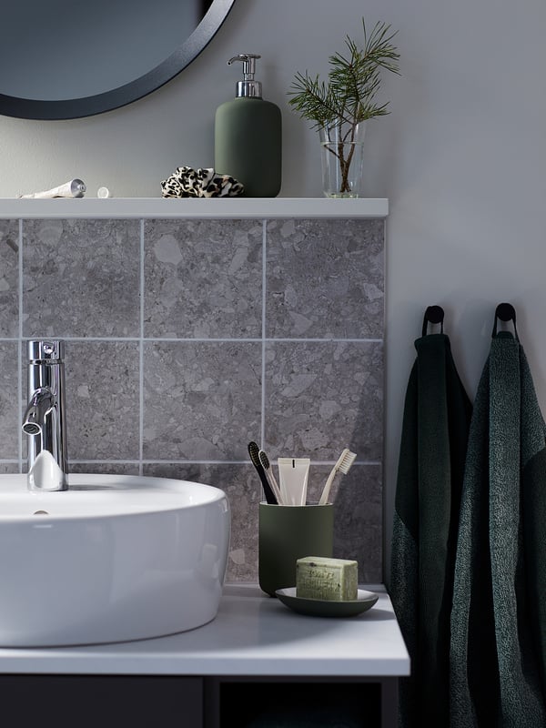 EKOLN Toothbrush holder, graygreen IKEA