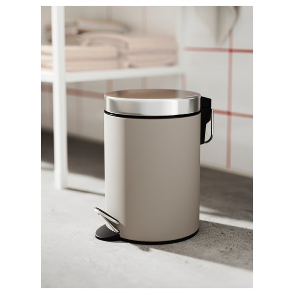 EKOLN trash can, beige, 1 gallon - IKEA