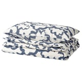 EKPURPURMAL Duvet cover and pillowcase(s), white blue/cloud, Twin