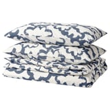 EKPURPURMAL Duvet cover and pillowcase(s), white blue/cloud, Full/Queen (Double/Queen)