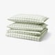 EKTANDVINGE Duvet cover and pillowcase(s), pale gray-green white/check, Full/Queen (Double/Queen)