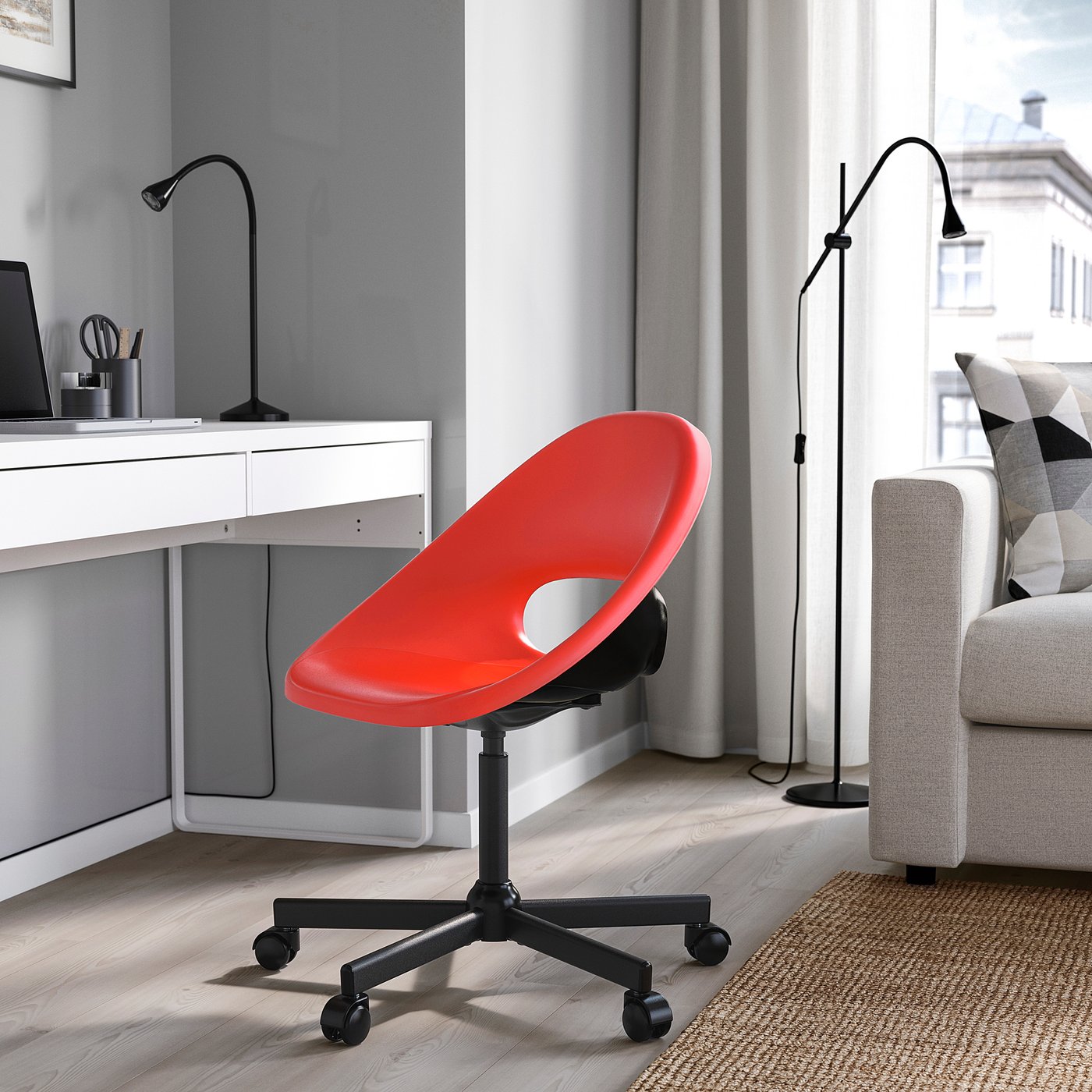 ELDBERGET / MALSKÄR Swivel chair, red/black IKEA