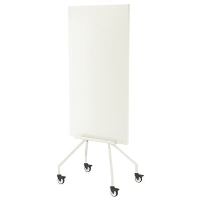 ELLOVEN Whiteboard/noticeboard with casters, white, 27 1/2x70 7/8 "