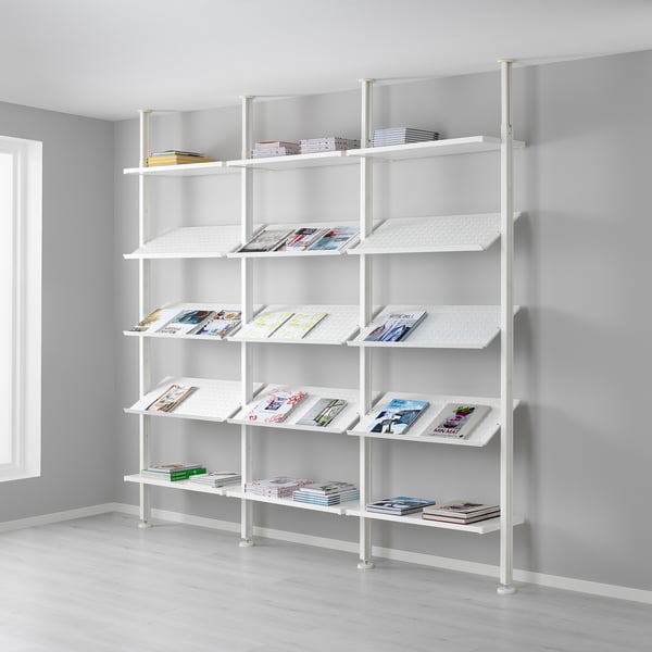 ELVARLI Open storage combination, white, 101 3/4x14 1/8x87 1/4-137 3/4 "