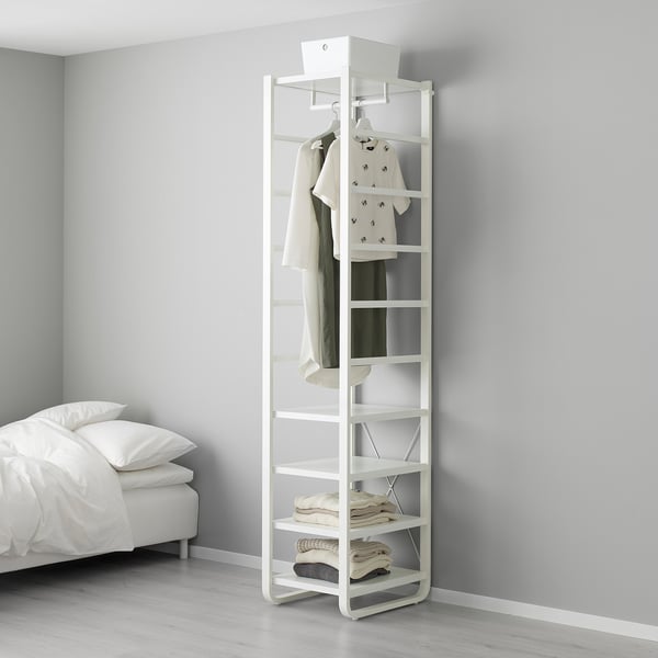 ELVARLI Wardrobe combination, white, 17 1/2x21 5/8x85 "