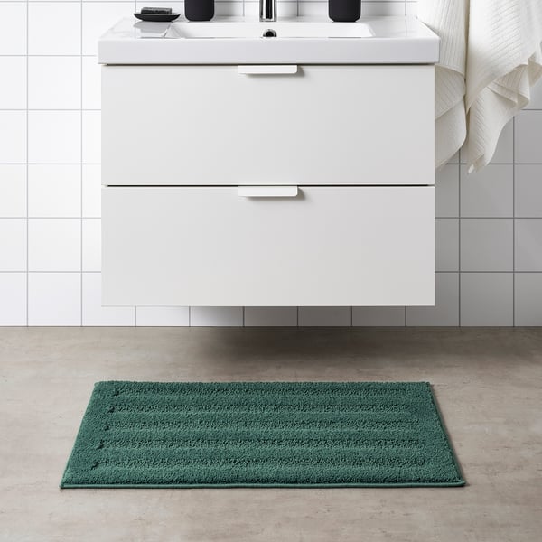 EMTEN Bath mat, blue/green, 20x32" IKEA