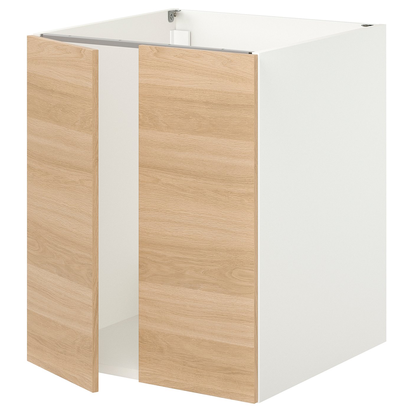 Base Cabinet For Sink W Doors, White/Oak Effect