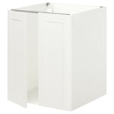 ENHET Base cabinet for sink w doors, white/white frame, 24x24 3/4x30 "