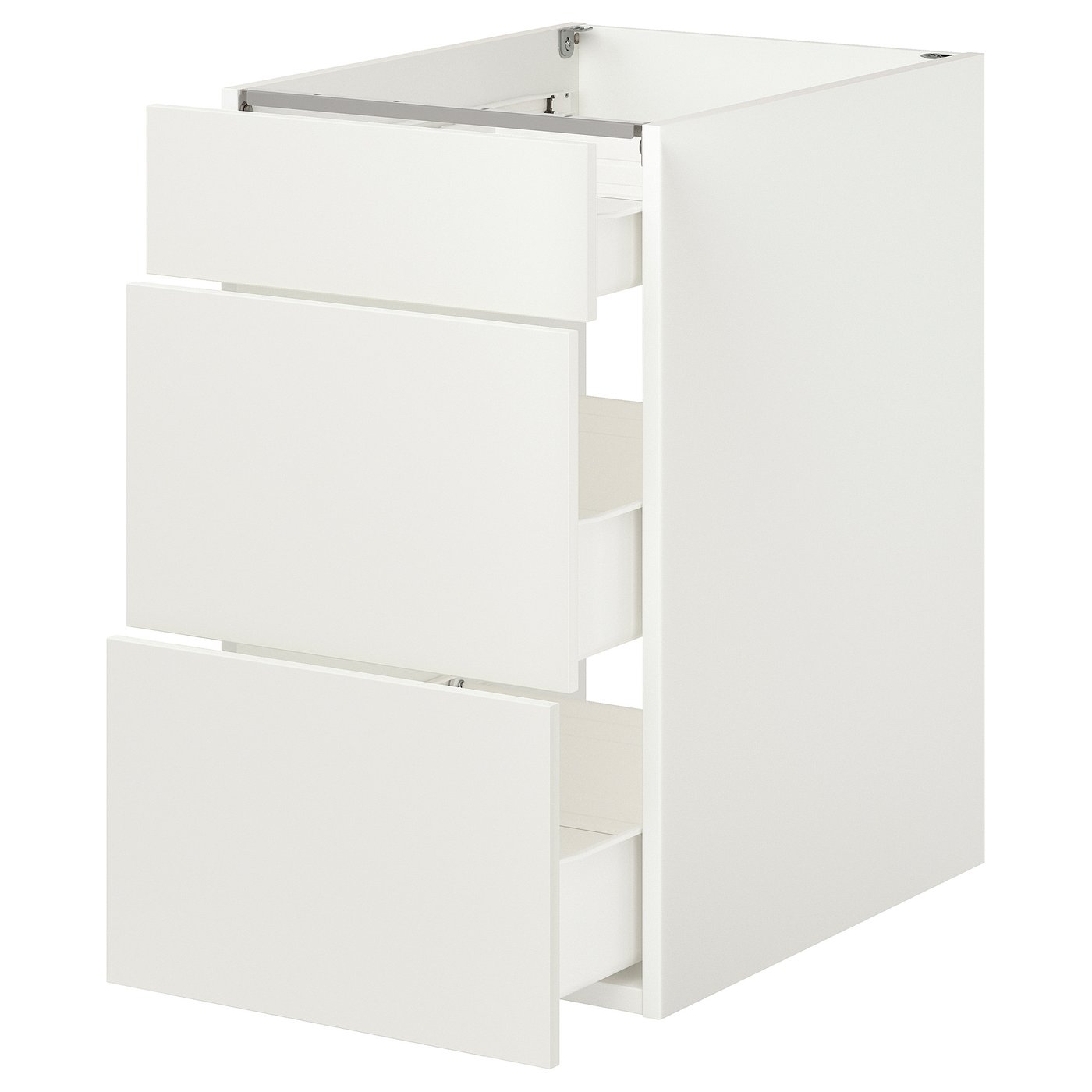 Base Cabinet With 3 Drawers, White