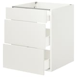 ENHET Base cabinet with 3 drawers, white, 24x24 3/4x30 "