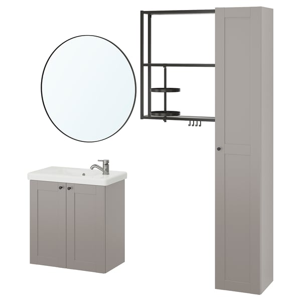 ENHET Bathroom, anthracite/gray frame, 24x12x24" IKEA