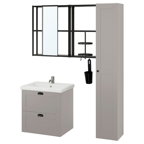 ENHET Bathroom, anthracite/gray frame, 24x18x24" IKEA