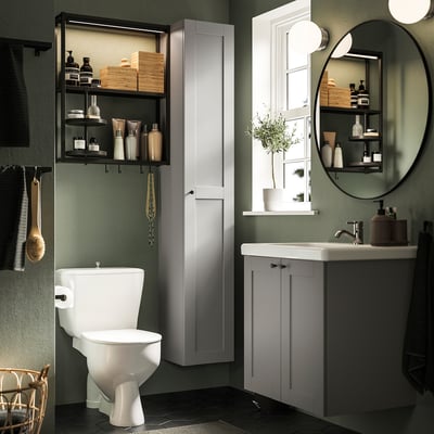 ENHET Bathroom, anthracite/gray frame, 24 "