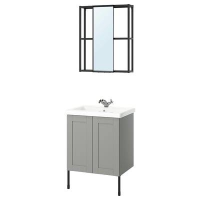 ENHET Bathroom, anthracite/gray frame, 24 "