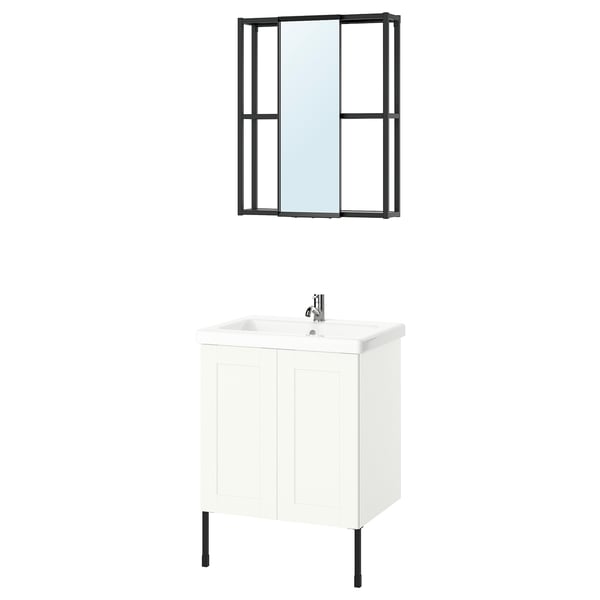 ENHET Bathroom, anthracite/white frame, 24 "