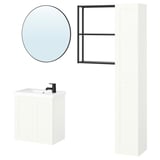 ENHET Bathroom, anthracite/white frame, 24 "